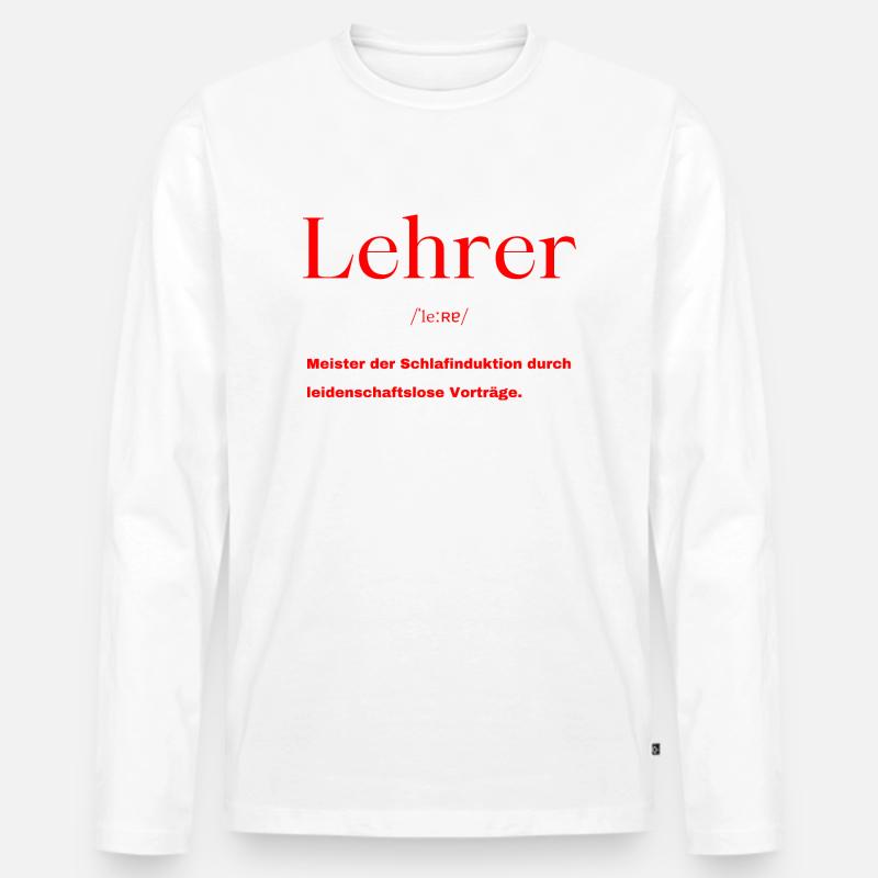 Lehrer Definition - Männer Premium Bio Langarmshirt - Weiß