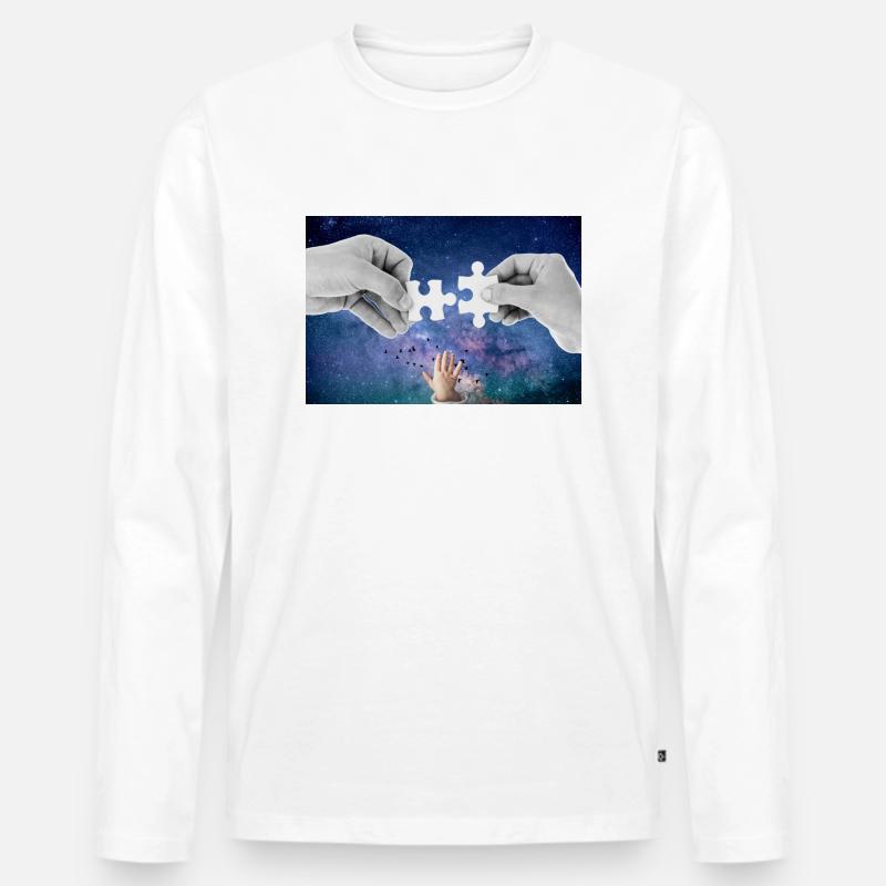 Puzzle. - Männer Premium Bio Langarmshirt - Weiß