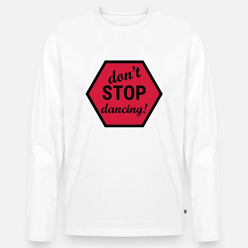 Dancing Dance Music - Männer Premium Bio Langarmshirt - Weiß
