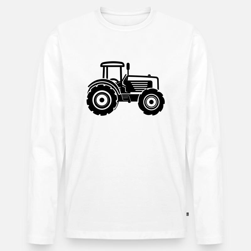 Traktor - Männer Premium Bio Langarmshirt - Weiß
