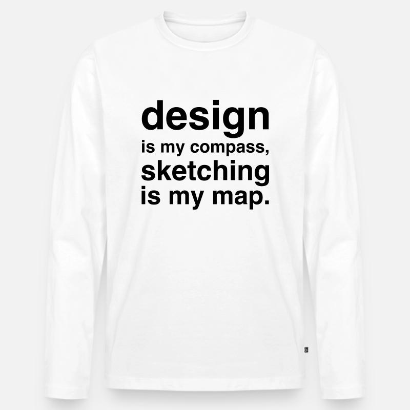 Designer Designerin Design 003 - Männer Premium Bio Langarmshirt - Weiß