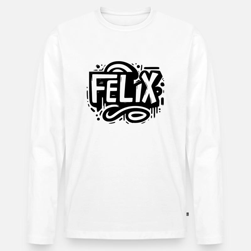 Felix Name Vorname Graffiti - Männer Premium Bio Langarmshirt - Weiß