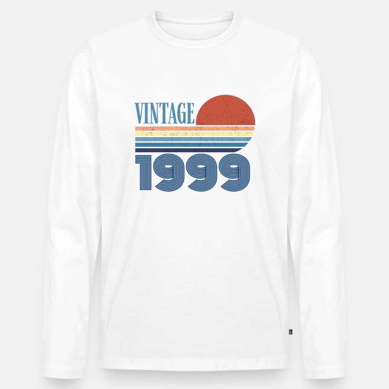 Jahrgang 1999 - Männer Premium Bio Langarmshirt - Weiß