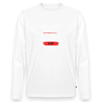 Start Training - Stop Complaining - Männer Premium Bio Langarmshirt - Weiß - Vorne - Nico (187cm)