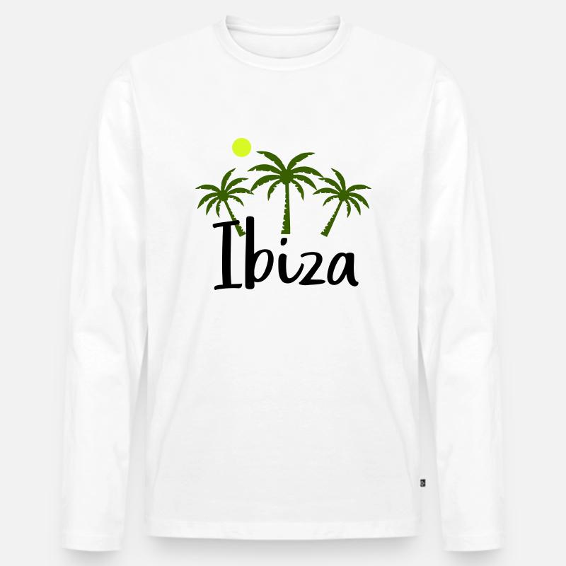 ibiza - Männer Premium Bio Langarmshirt - Weiß