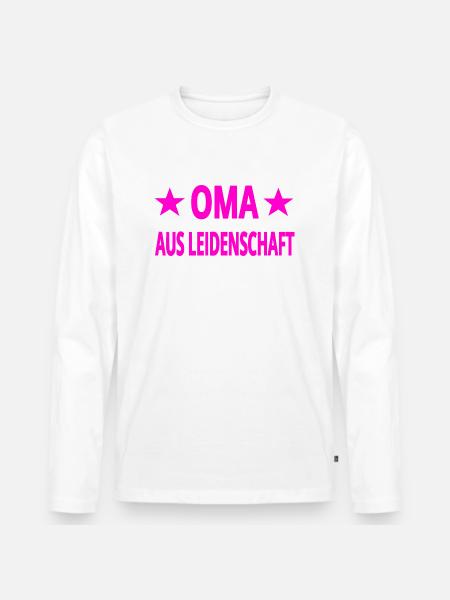 Oma - Männer Premium Bio Langarmshirt - Weiß
