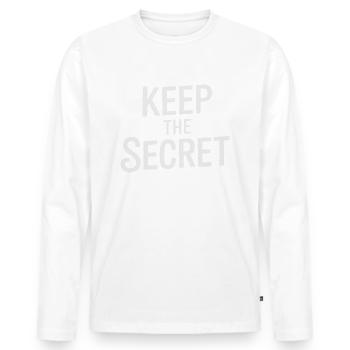GARDEZ LE SECRET - T-shirt manches longues Premium bio Homme - blanc - Devant - Nico (187cm)