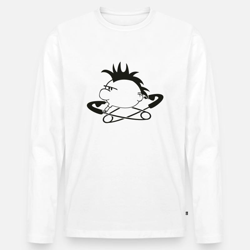Punk Head DWD - Männer Premium Bio Langarmshirt - Weiß