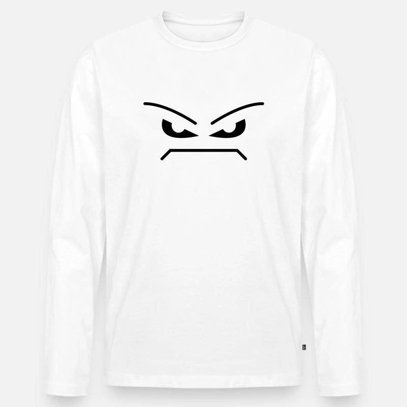 Mad Face - Männer Premium Bio Langarmshirt - Weiß