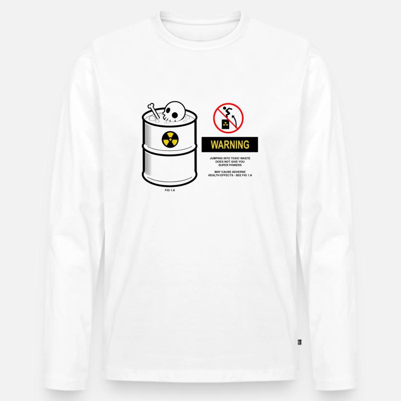 Warning toxic - Männer Premium Bio Langarmshirt - Weiß
