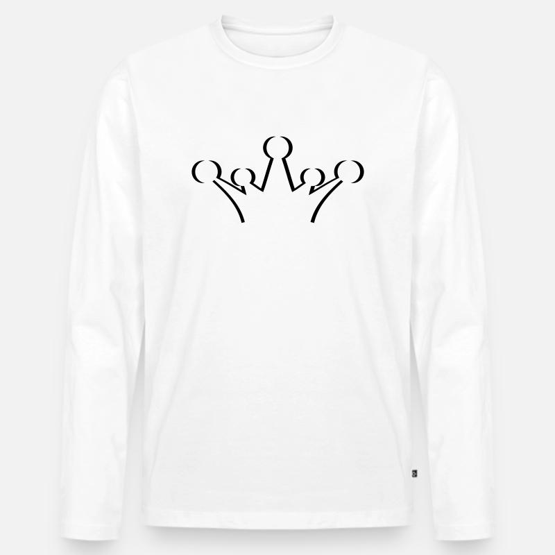 krone_1c - Männer Premium Bio Langarmshirt - Weiß