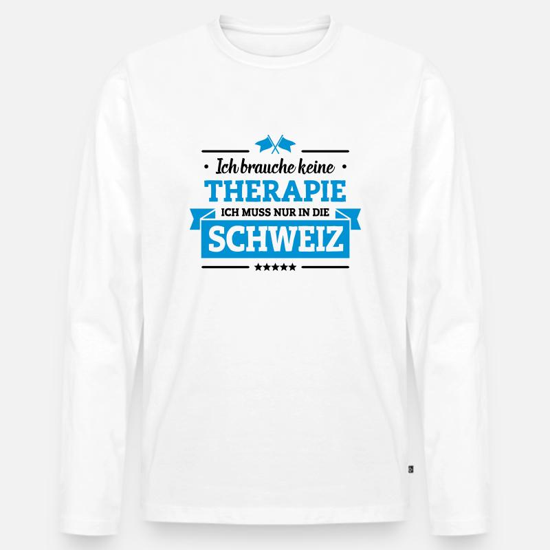 Nur in die Schweiz - Männer Premium Bio Langarmshirt - Weiß