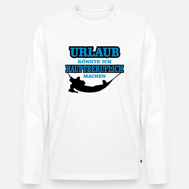 urlaub als beruf weltreise - Männer Premium Bio Langarmshirt - Weiß