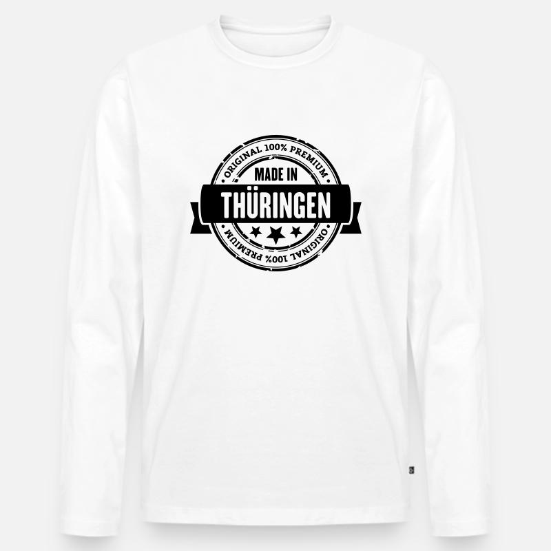 Made in Thüringen - Männer Premium Bio Langarmshirt - Weiß