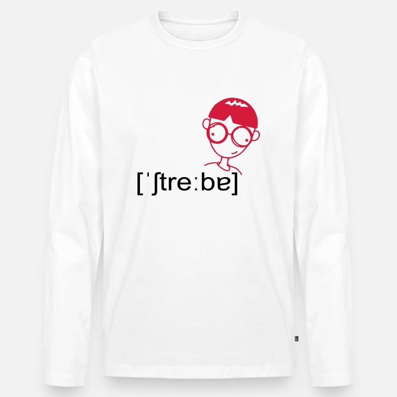 streber - Männer Premium Bio Langarmshirt - Weiß