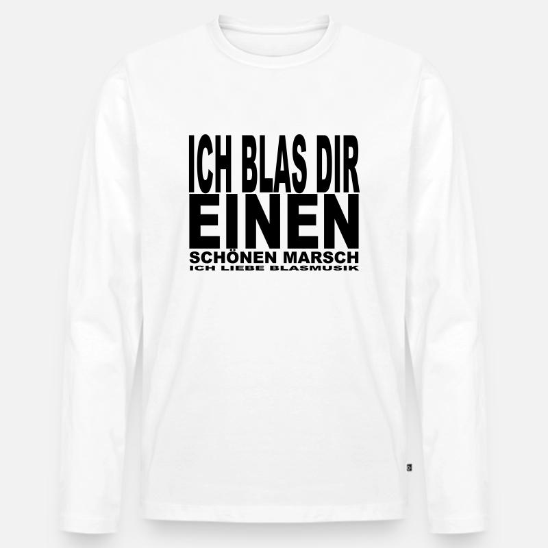 Ich blas dir einen - Männer Premium Bio Langarmshirt - Weiß