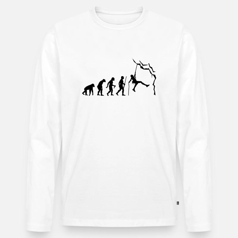 Climbing evolution - Männer Premium Bio Langarmshirt - Weiß