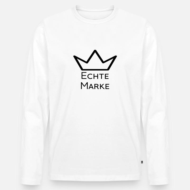 Echte Marke - Männer Premium Bio Langarmshirt - Weiß
