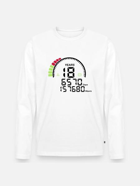 counter anniversary years 18 years - Men's Premium Organic Long Sleeve Shirt - white