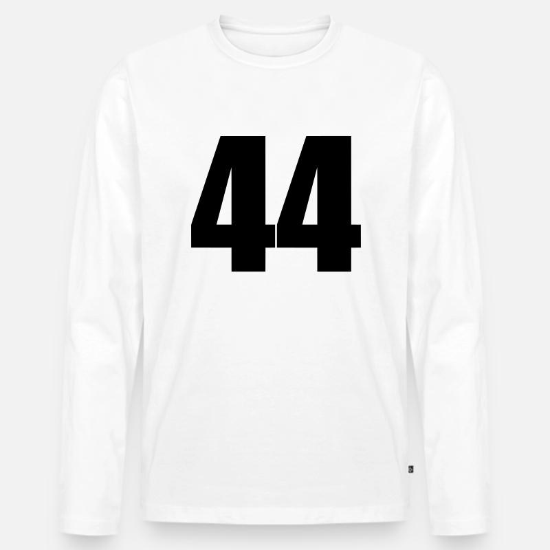 44 - Männer Premium Bio Langarmshirt - Weiß