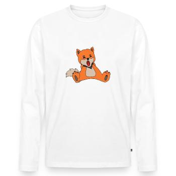 Shiba - Men's Premium Organic Long Sleeve Shirt - white - Front - Nico (187cm)