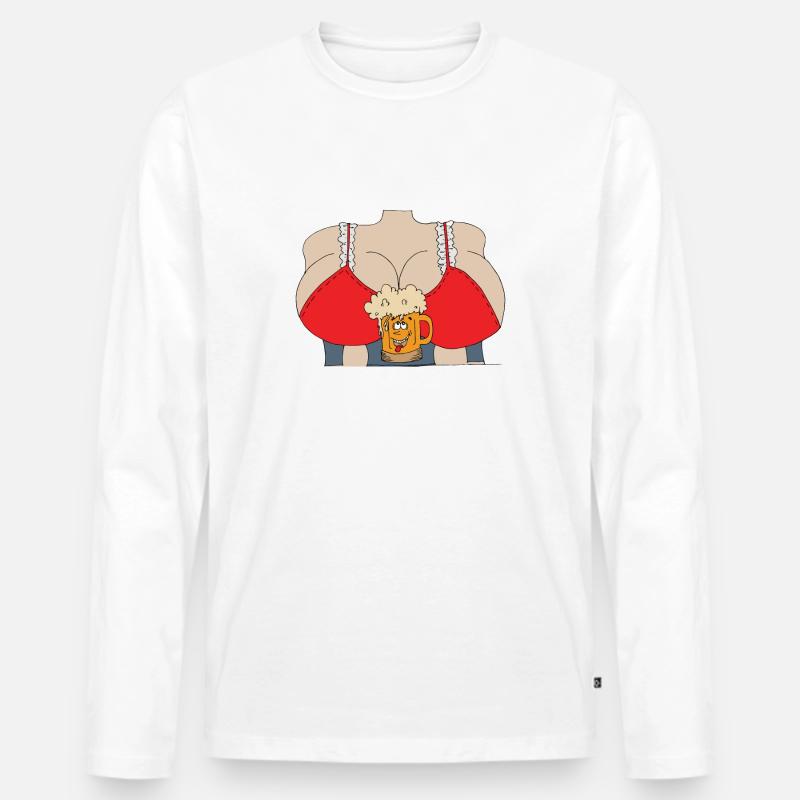 brüste - Männer Premium Bio Langarmshirt - Weiß