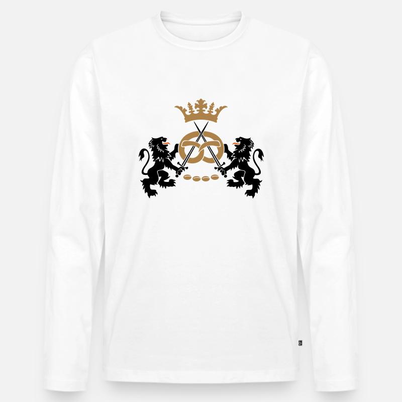Bäcker Zunftzeichen Zunft Krone Geschenkidee - Männer Premium Bio Langarmshirt - Weiß