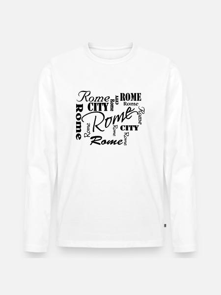 Rome - Männer Premium Bio Langarmshirt - Weiß