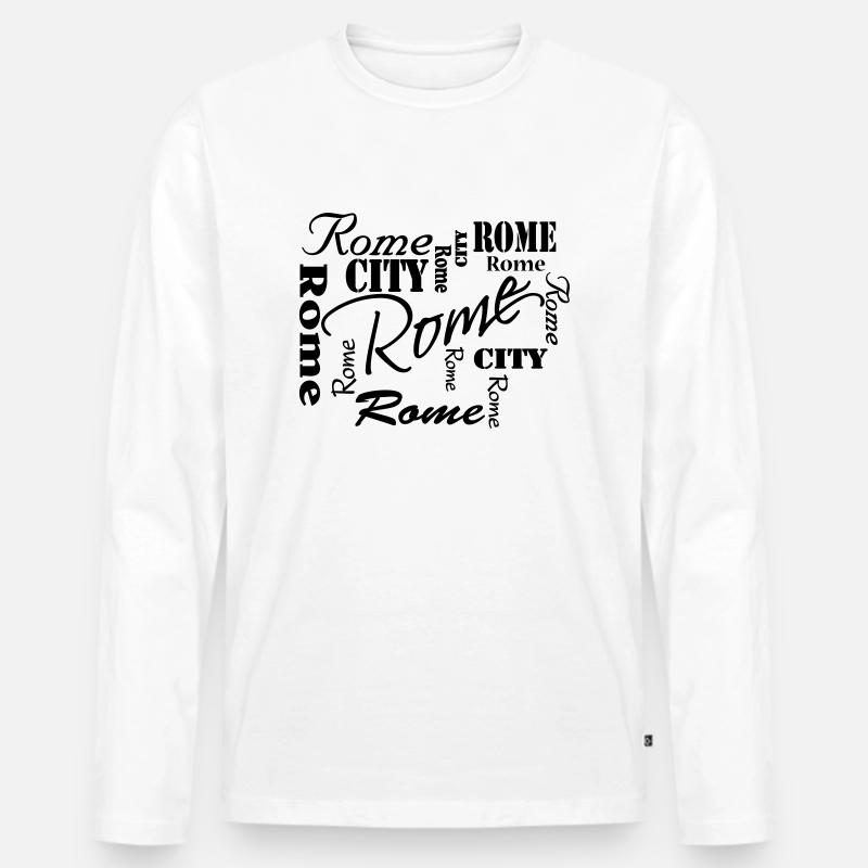 Rome - Männer Premium Bio Langarmshirt - Weiß