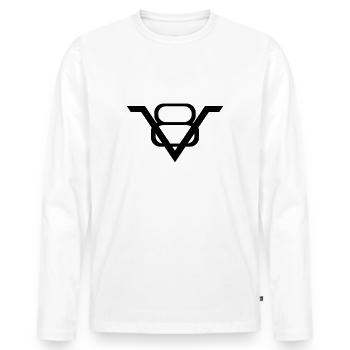 Millésime V8 - T-shirt manches longues Premium bio Homme - blanc - Devant - Nico (187cm)