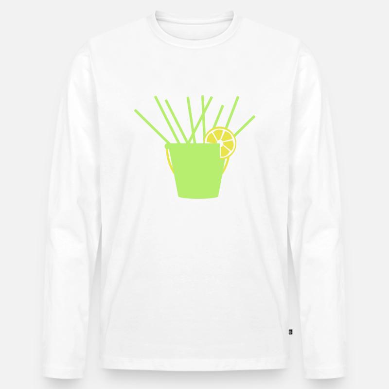 Eimer 2 - Männer Premium Bio Langarmshirt - Weiß