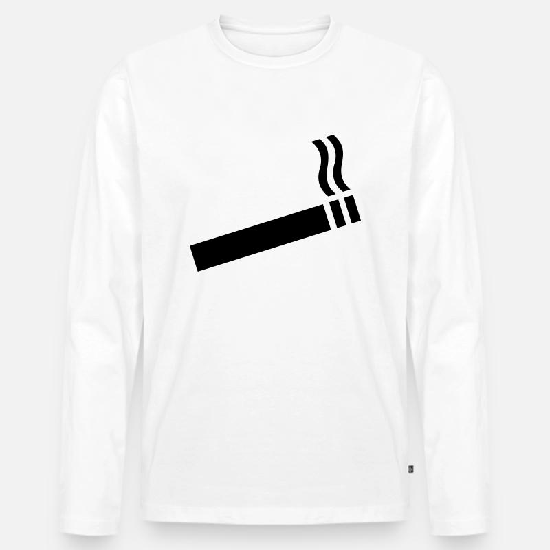 Zigarette - Männer Premium Bio Langarmshirt - Weiß