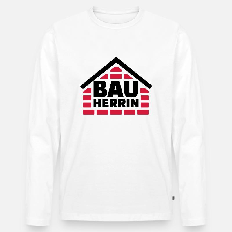 Bauherrin - Männer Premium Bio Langarmshirt - Weiß