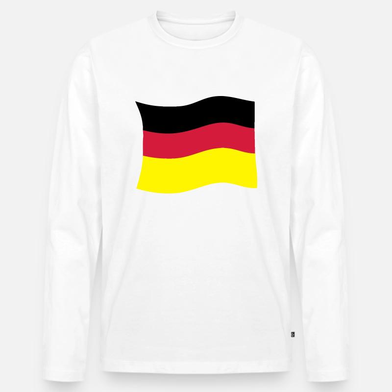 deutschlandfahne - Männer Premium Bio Langarmshirt - Weiß