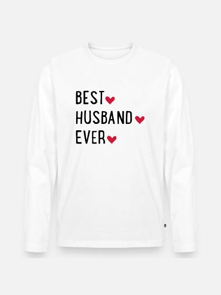 Husband - Men's Premium Organic Long Sleeve Shirt - white