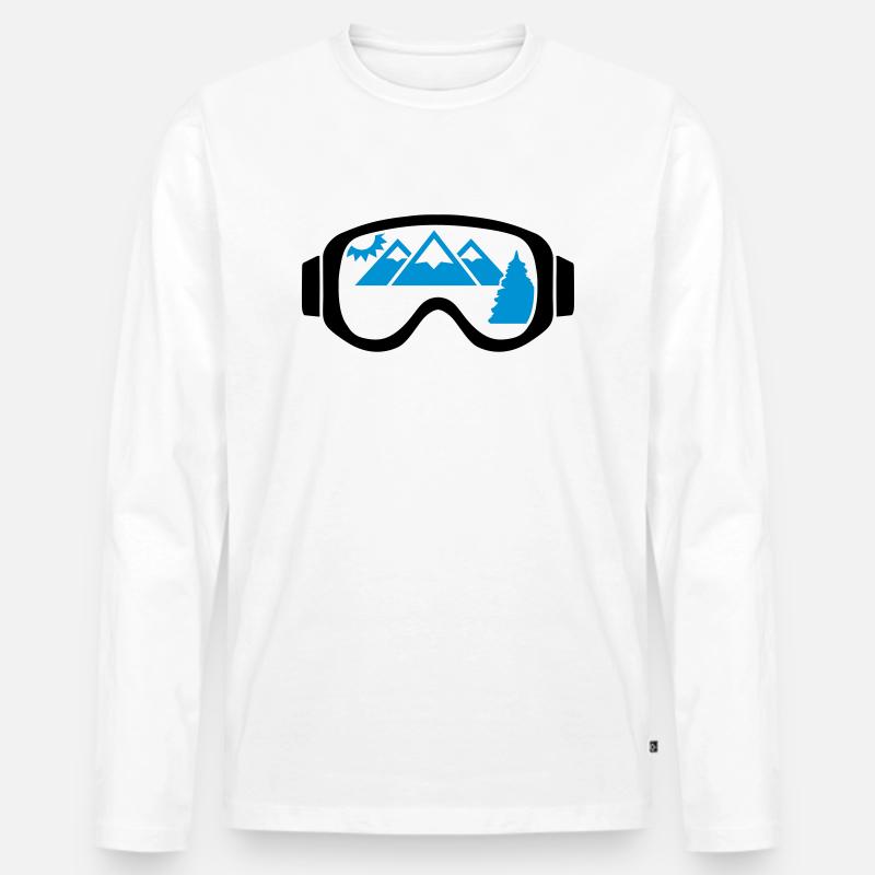 Skibrille - Männer Premium Bio Langarmshirt - Weiß