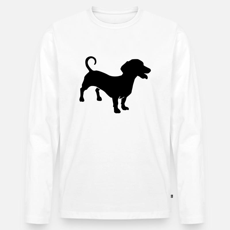 Dackel - Männer Premium Bio Langarmshirt - Weiß