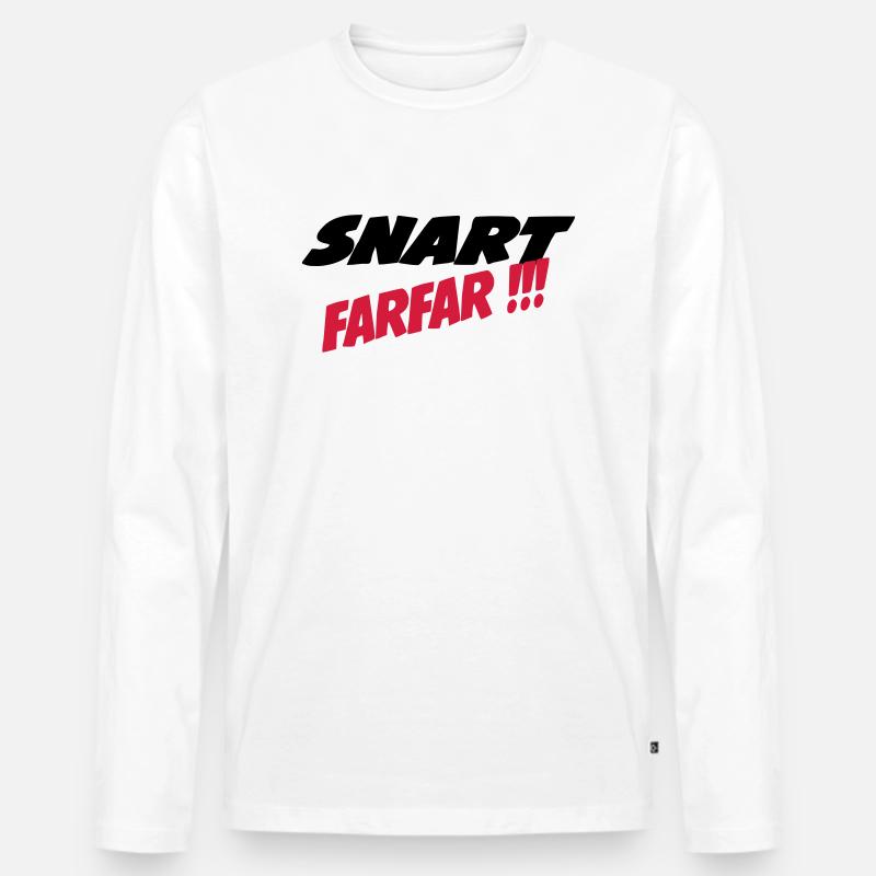 Snart farfar !!! - Männer Premium Bio Langarmshirt - Weiß
