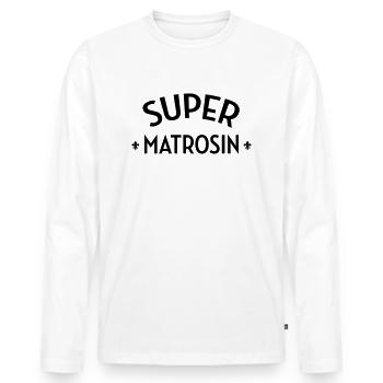 Matrose Matrosin Seemann Meer Boot Militär Marine - Männer Premium Bio Langarmshirt - Weiß - Vorne - Nico (187cm)