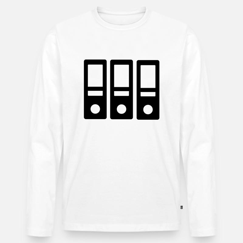 Ordner - Männer Premium Bio Langarmshirt - Weiß
