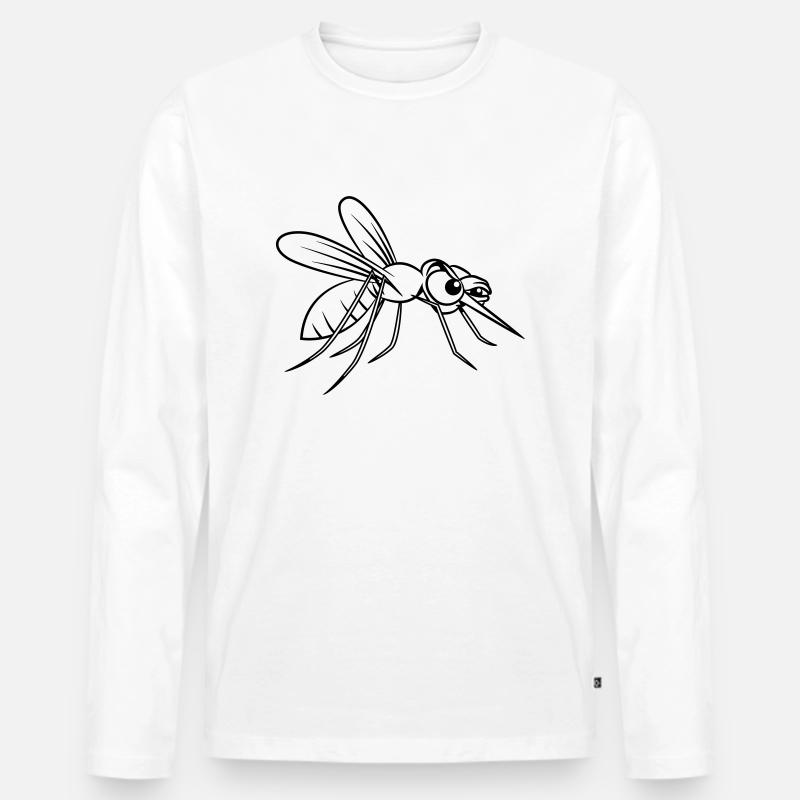 Mücke witzig - Männer Premium Bio Langarmshirt - Weiß