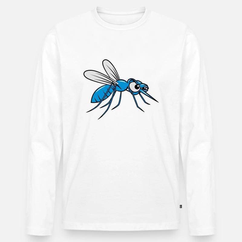 Mücke witzig - Männer Premium Bio Langarmshirt - Weiß