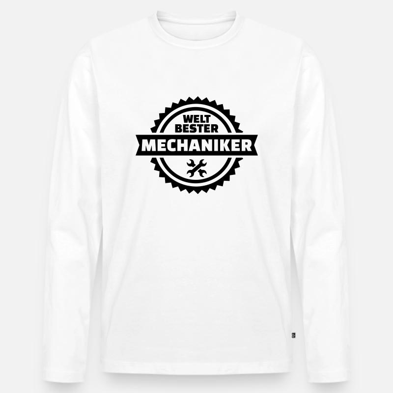 Mechaniker - Männer Premium Bio Langarmshirt - Weiß