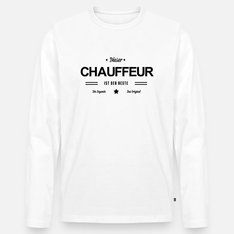 Bester Chauffeur - Männer Premium Bio Langarmshirt - Weiß