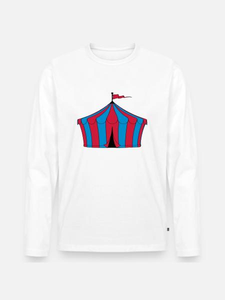 Zirkuszelt - Männer Premium Bio Langarmshirt - Weiß