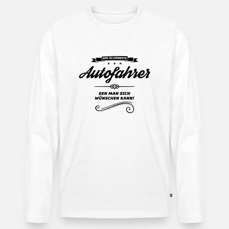 der allerbeste autofahrer - Männer Premium Bio Langarmshirt - Weiß