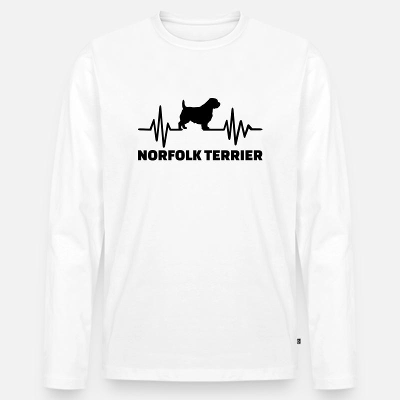 Norfolk Terrier - Männer Premium Bio Langarmshirt - Weiß