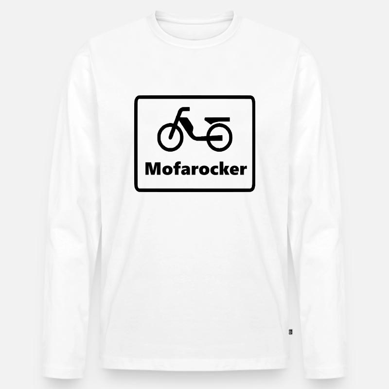 Mofarocker - Männer Premium Bio Langarmshirt - Weiß