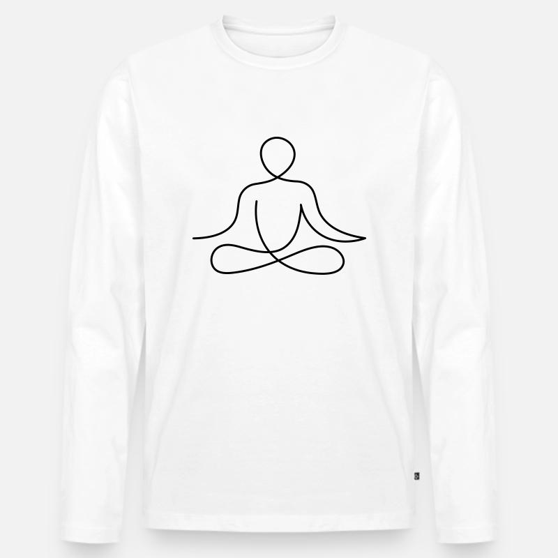 Yoga - Männer Premium Bio Langarmshirt - Weiß
