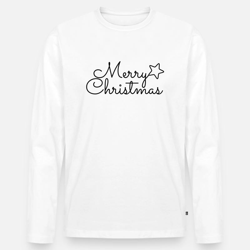 Joyeux Noël cursive Joyeux Noël - T-shirt manches longues Premium bio Homme - blanc